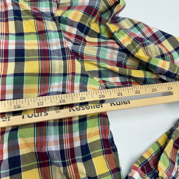 Ralph Lauren Shirt Mens Medium Yellow Plaid Button Down Cotton - Picture 7 of 9